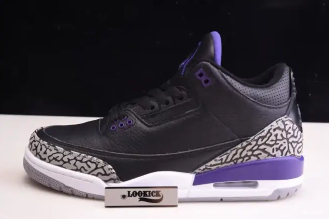 TBkick Black 3 CT8532-050 Court Air Jordan Retro Purple 0611